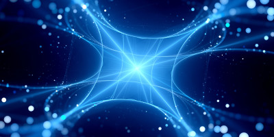 Blue new glowing space technology, computer generated abstract background